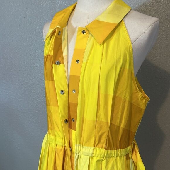 NWT Anthropologie Plenty by Tracy Reese halter gold/ yellow  dress size L - Picture 7 of 14